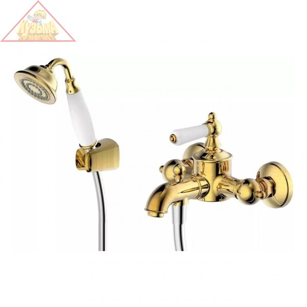 Смеситель для ванны с коротким изливом с аксессуарами Bravat Art, арт. F675109G-B