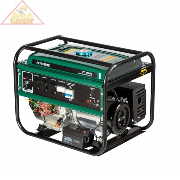 Генератор бензиновый 6/6,5 кВт, 13 л.с., 3000 об/мин, 25 л, 389 см3, 438 г/кВтч FAVOURITE PG 6500