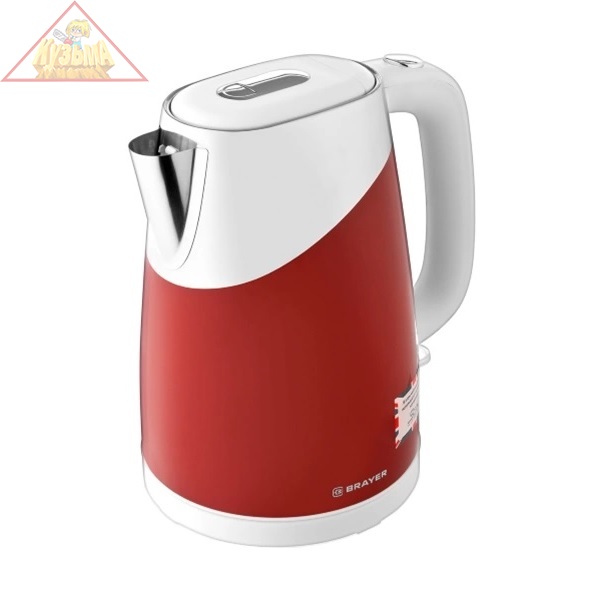 Электрический чайник BRAYER BR1023R, красный/серый 1,7 л