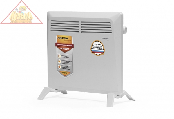 Конвектор ПАРМА Комфорт ЭК-1000М (1кВт, термостат, подставка, Х-образный нагреватель) РОССИЯ