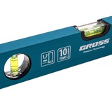 Уровень алюминиевый усиленный, 400 мм, 3 глазка Gross 33624