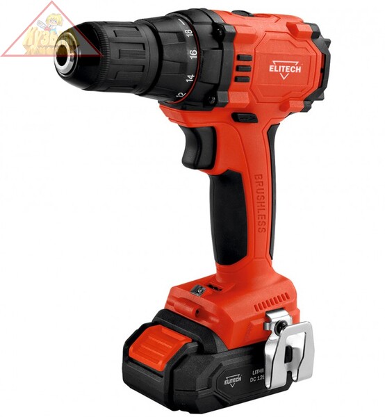 Аккумуляторная дрель-шуруповерт Elitech ДА 12БЛ2 2 Ач 191605