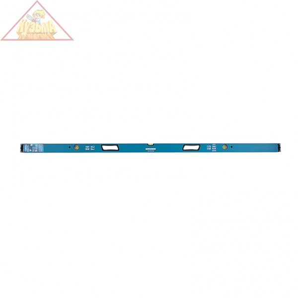 Уровень алюминиевый, 1800 мм, усиленный с ударопрочными заглушками, рукоятки, 3 глазка GROSS 34338