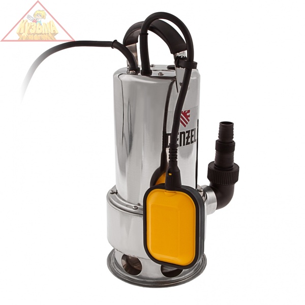 Дренажный насос Denzel DP1100, 1100 Вт, подъем 11 м, 15500 л/ч, металл (арт. 97224)