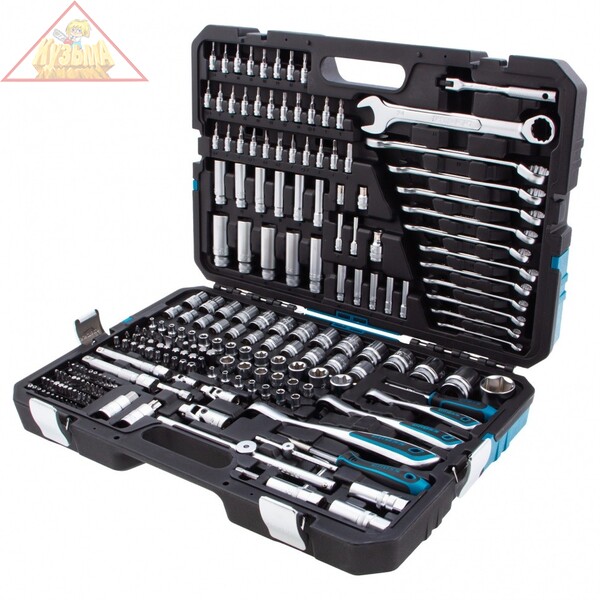 Набор инструментов 216 предметов, 120 зубьев, CrV 1/2", 3/8", 1/4", Gross, арт. 14157