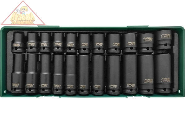 Набор головок ударных Jonnesway 1/2"DR в ложементе, 10-24 мм, 22 предмета арт. S03A4122SP