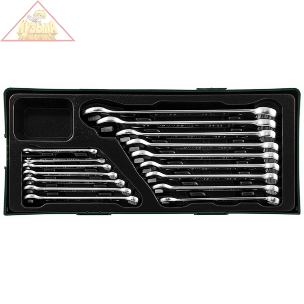 Набор ключей гаечных комбинированных в ложементе, 6-24 мм, 16 предметов Jonnesway W26116SP