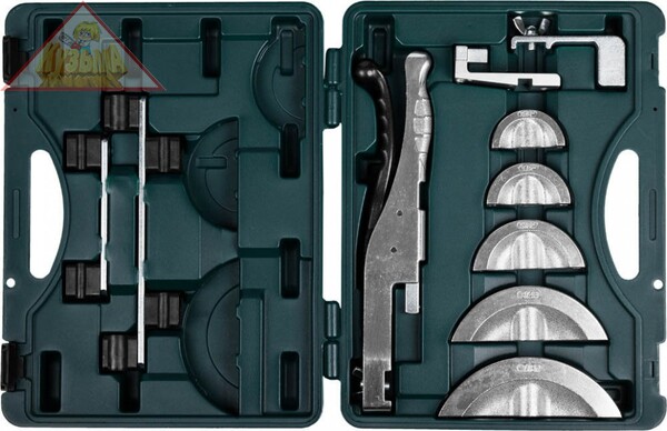 Рычажный трубогиб для высокоточной гибки труб из цветных металлов под углом до 90 град, в боксе, 3/8,1/2,5/8,3/4,7/8 Kraftool INDUSTRIE 23501-H6