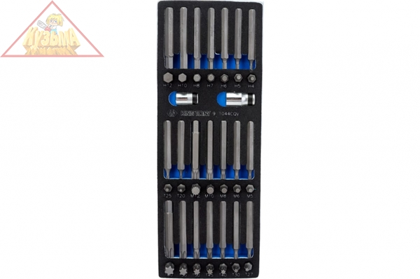 Набор вставок (бит) 10 мм, TORX, SPLINE, HEX, ложемент, 44 предмета KING TONY 9-1044CQV