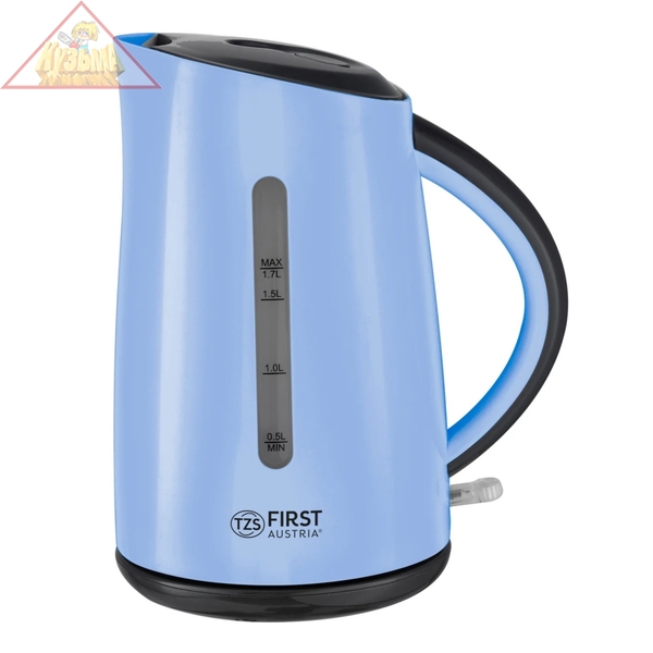 Чайник FIRST FA-5417-5-BU, Максимальный объем 1.7 л.Мощность 2200 Вт.Корпус из термостойкого пластика