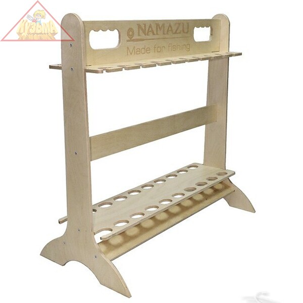 Стойка для удилищ Namazu с наклоном, под 20 шт., 730х380х730 мм, покрытая лаком.N-SS-10L