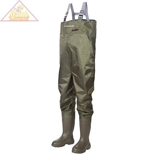 ПКР 03 ТЭП 0 44/45 Полукомбинезон рыбацкий "TORVI" ПЕРЕКАТ, ЭВА+нейлон, подошва ТЭП, без вкладыша, р. 44-45.Следопыт