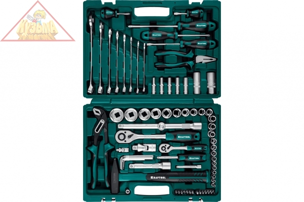 Универсальный набор инструмента KRAFTOOL Extrem-76 76 предм., (1/2"+3/8"+1/4") 27889-H76
