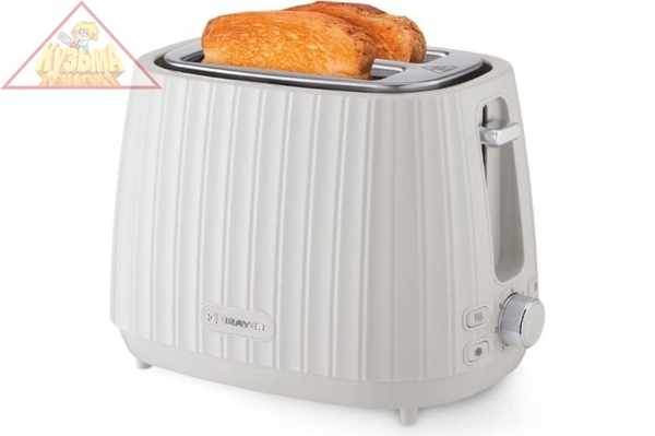 Тостер BRAYER 2104BR-WH 930 Вт, 7 режимов, автодогрев, разморозка, отмена, автоотключение, 2 тоста одновременно, съемный поддон BR2104WH