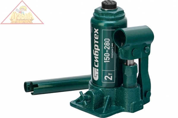 Домкрат гидравлический бутылочный, 2 т, 150-280 мм Сибртех, 50800