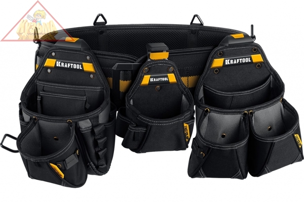 Пояс монтажника, в комплекте: пояс монтажника и 3 сумки KRAFTOOL KBS-4, 38760-4