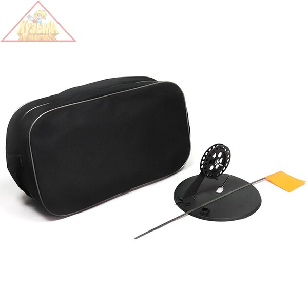 Y-TU-12Набор жерлиц Яман с угловой пласт.стойкой d-210 мм, катушка 90 мм в прямоугольной сумке (10шт.)