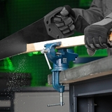 Тиски слесарные, настольные, поворотные, ширина рабочих губок 65мм, наковальня, Сибртех 18672