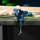 Тиски слесарные, настольные, поворотные, ширина рабочих губок 65мм, наковальня, Сибртех 18672