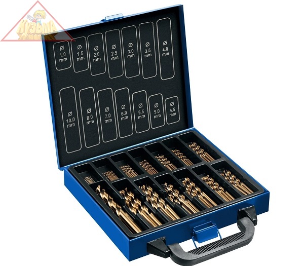 Набор сверл по металлу ЗУБР Кобальт (сталь Р6М5К5, 99шт, 1-10мм) 29626-H99