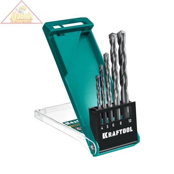 Набор сверл 5 шт.: 4-5-6-8-10 мм, по твёрдым материалам HARD KRAFTOOL 29177-H5