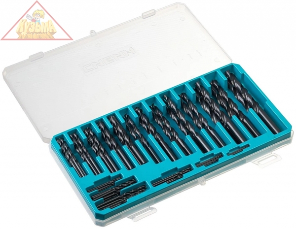 Набор сверл по металлу, быстрорежущая сталь, класс В, пласт.бокс, СИБИН 100шт (1-10мм),  арт. 29610-H100
