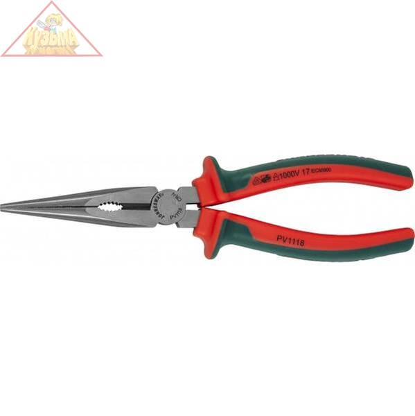 Длинногубцы диэлектрические прямые с двухкомпонентными рукоятками, 200 мм Jonnesway PV1118