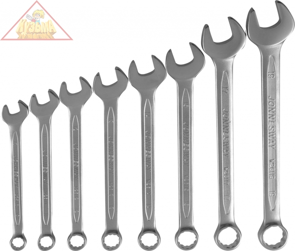 Набор ключей гаечных комбинированных удлиненных в сумке, 10-19 мм, 8 предметов Jonnesway W264108PRS