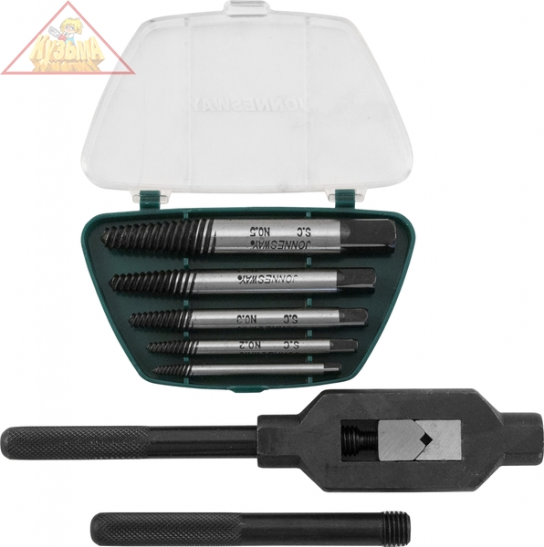 Набор экстракторов спиральных конических с держателем 7 предметов Jonnesway AG010110