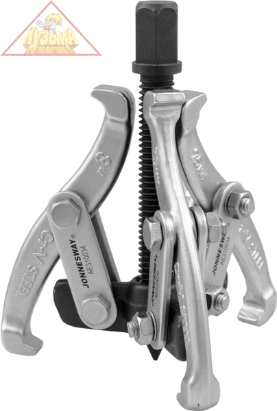 Съемник с тремя поворотными двусторонними захватами 3"/75 мм, диапазон захватов 40-76 мм Jonnesway AE310034