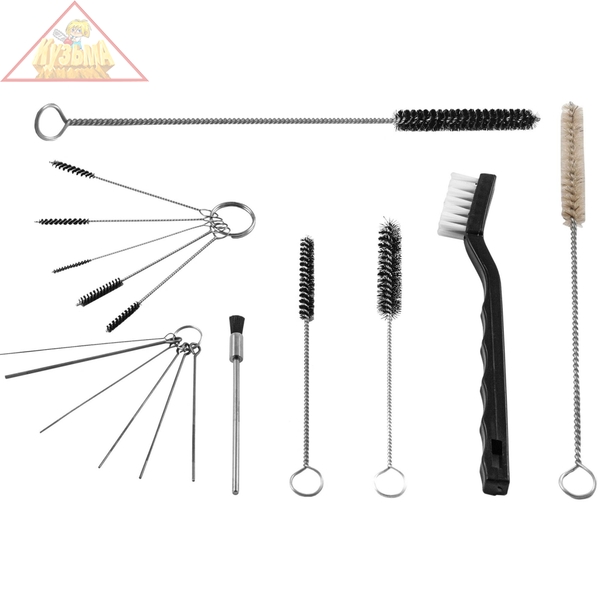 Комплект щеток мастер для чистки покрасочного пистолета "Краскопульта", 17 предметов Jonnesway AS-0049