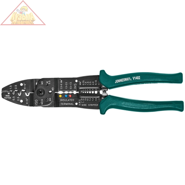 Обжиматель контактов профессиональный 8 в 1 Jonnesway V1402