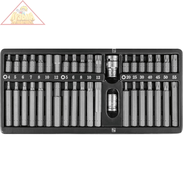 Набор вставок-бит 10 мм DR с переходниками, 40 предметов Jonnesway S29H4140S