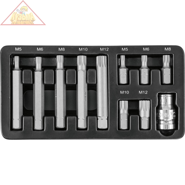 Набор вставок-бит 10 мм DR SPLINE с переходником, 11 предметов Jonnesway S29H4111S