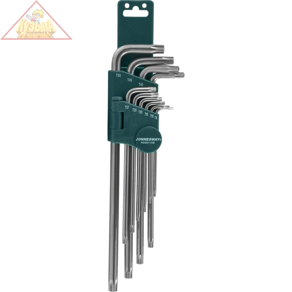 Набор ключей торцевых TORX® удлиненных с центрированным штифтом Т9-50, 10 предметов Jonnesway H08S110S