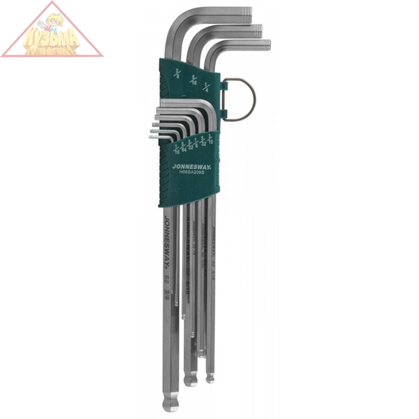 Набор ключей торцевых шестигранных удлиненных с шаром дюймовых, 9 предметов Jonnesway H06SA209S