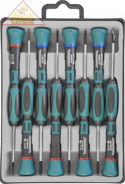 Набор отверток для точной механики, 50 мм, 8 предметов Jonnesway D3750P08S