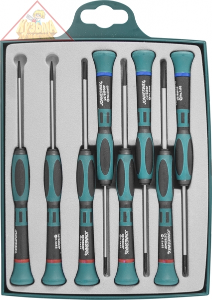 Набор отверток для точной механики, 65 мм, 8 предметов Jonnesway D3765P08S