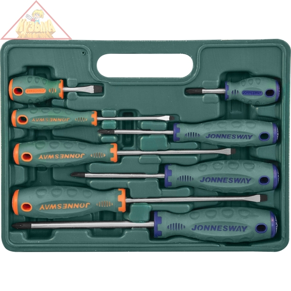 Набор отверток стержневых ANTI-SLIP GRIP, 8 предметов Jonnesway D71PP08S