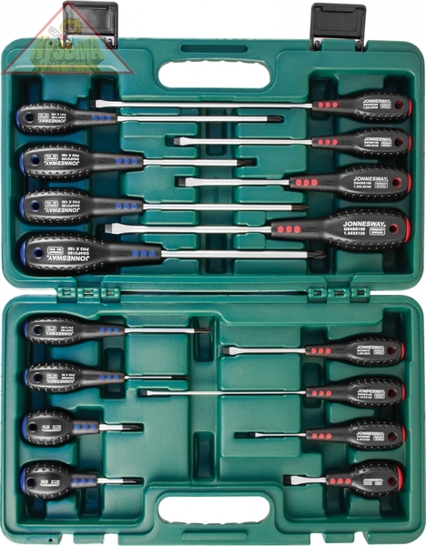 Набор отверток стержневых FULL STAR, 16 предметов Jonnesway D04PP16S