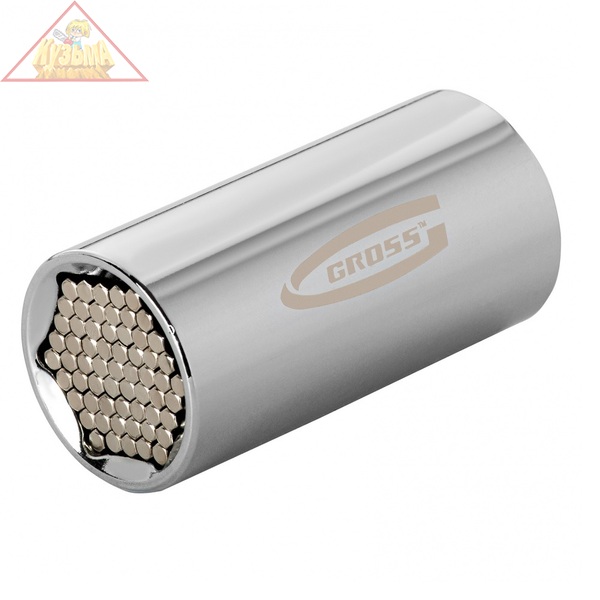Головка торцевая многоразмерная (11-32мм) под квадрат 1/ дюйма, CrV, хромир. GROSS, арт. 13190