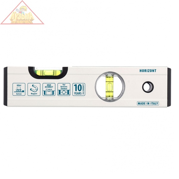 Уровень алюминиевый, 200 мм, фрезерованный, 2 глазка, магнитный Gross, 33669