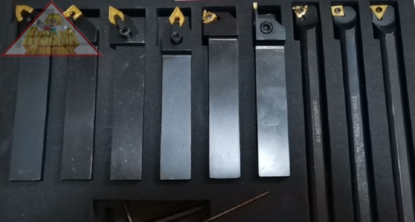 Набор резцов с мех.креплением пластин Stalex, сечение 25х25 мм, 9 шт., арт. 101973 