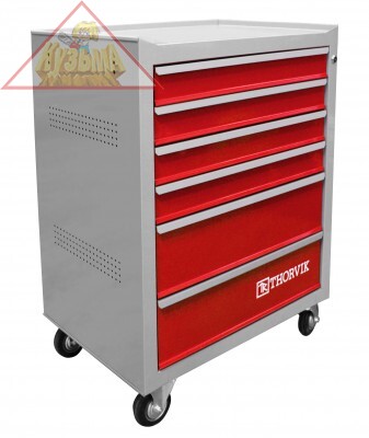 Тележка инструментальная 6-ти полочная (серая с красными ящиками) Thorvik TT6GR-R