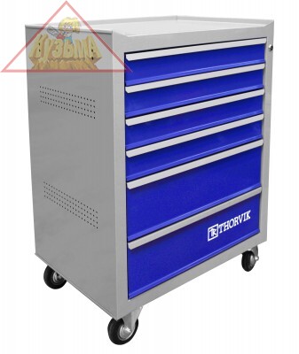 Инструментальная тележка THORVIK ТТ6GB-R 6-ти полочная (серая с синими полками)