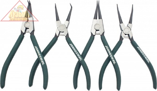 Универсальный набор щипцов для стопорных колец "разжим и сжим" 7", 4 предмета Jonnesway арт. AG010002S