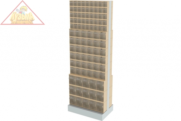 Стойка бежевая двусторонняя напольная Стелла-техник  (600х380х1650) арт. 406-05-06-03-B