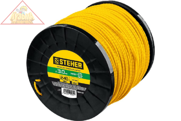 Леска для триммера ВИТОЙ КВАДРАТ 3.0 мм 240 м STEHER 75025-3.0