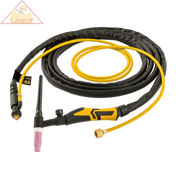 Горелка сварочная TIG WP17V, прямое подключение к баллону, 4 метра Denzel арт. 93643