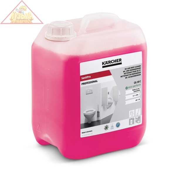 Средство для чистки санузлов SanitPro CA 10 C eco!perform, 5 л Karcher, 6.295-678.0